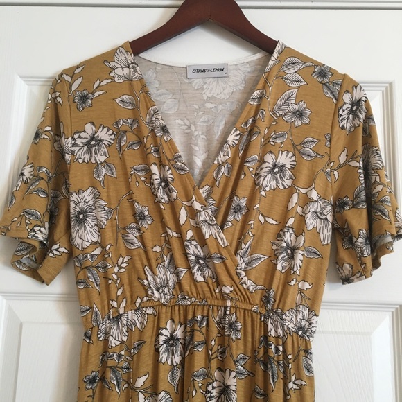 NWOT Citrus & Lemon Floral Maxi Dress - Picture 4 of 7
